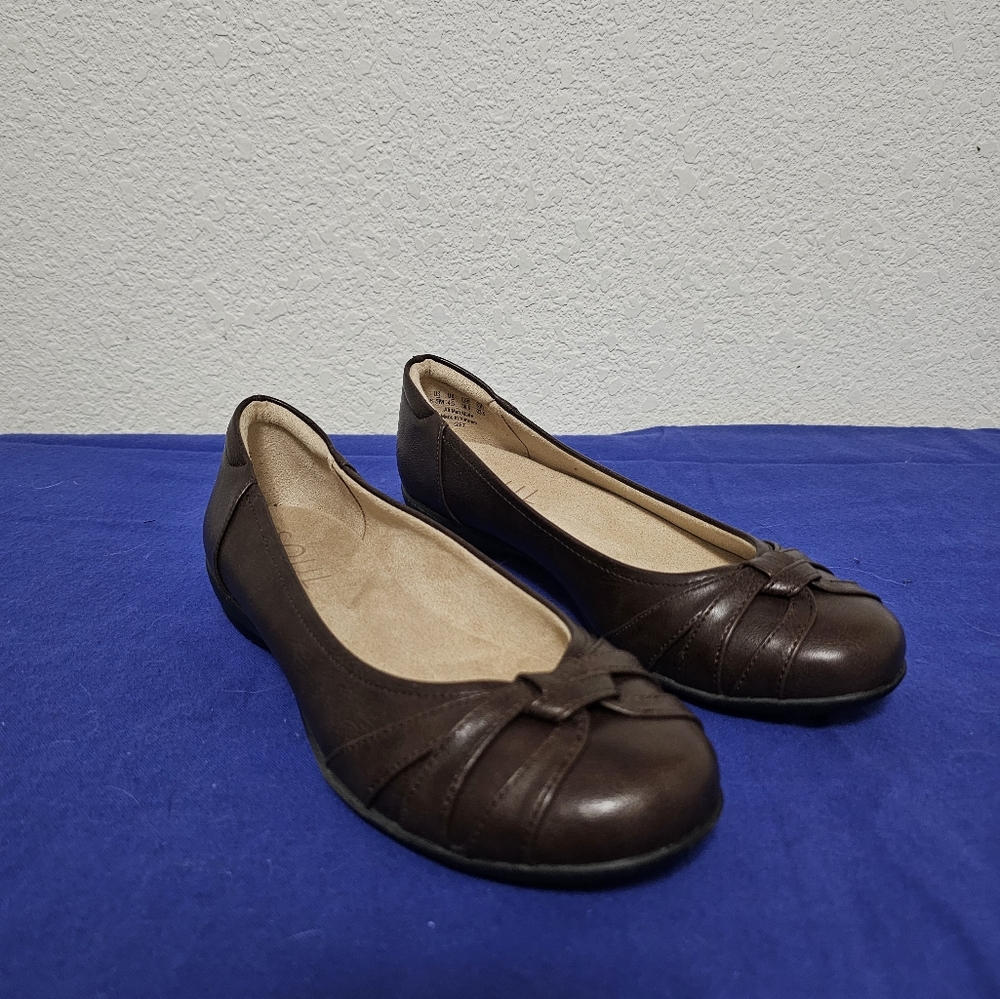 Dark brown Soul flats